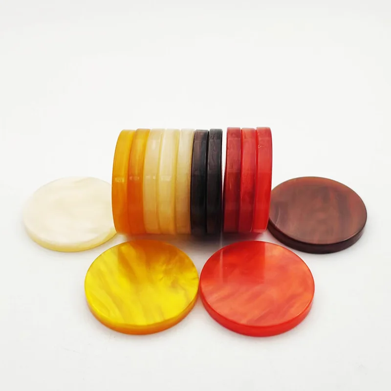 manufacturer customized personalized colored luxury marbled acrylic resin round edge board game backgammon checker chess pieces