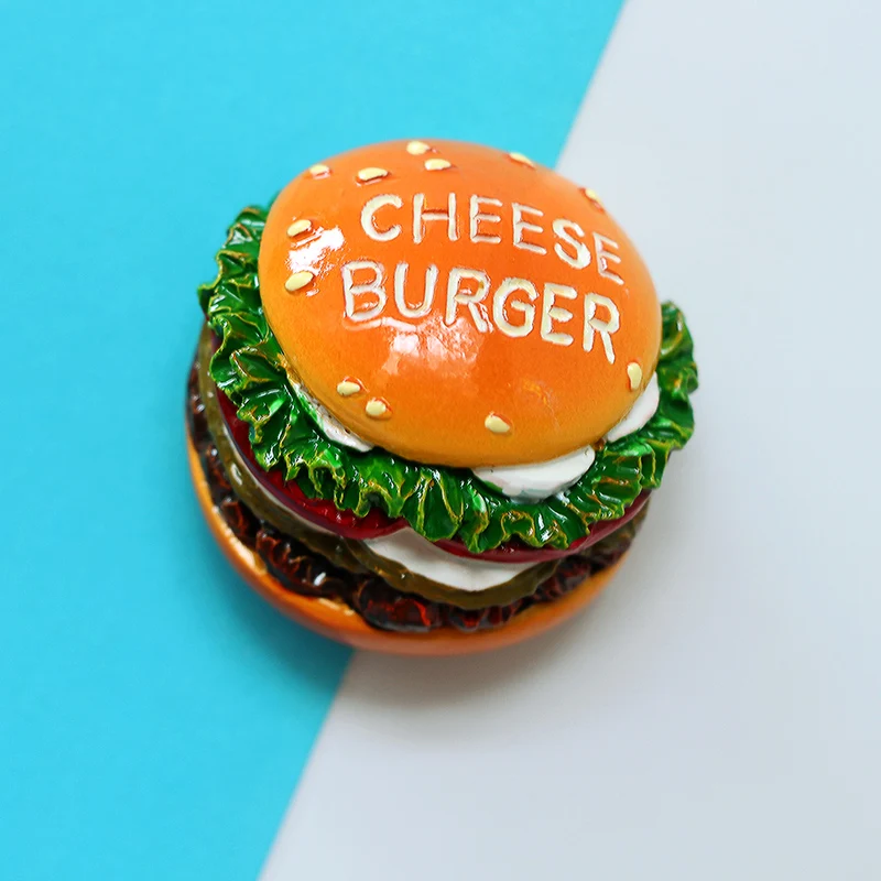 Creative simulation food 3D fridge magnets Sweet cone fried chicken leg hamburger magnetic decoration Refrigerator magnet Custom