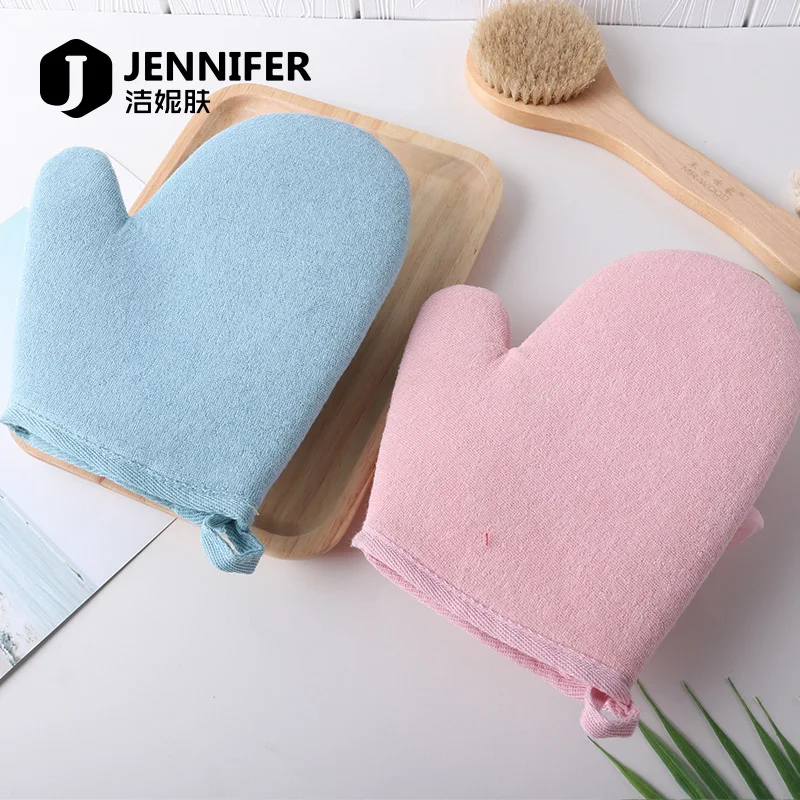 Amazon Hot Selling Portable Bath Gloves Double Sides Bath Gloves Exfloating Bath Gloves Soft Remove Dead Skin
