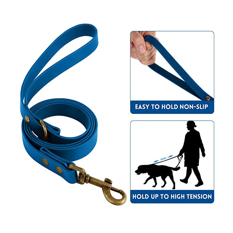 Waterproof Durable PVC Dog Collar with Leash Set Simple Solid PVC Dog Collar with Leash Set