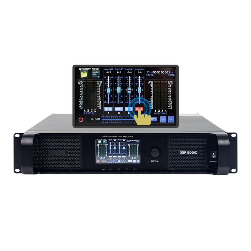DSP10000Q Rack-Mount Pa System Touring 4 Channel Audio Portable Dsp Amplifier With Fir Filtering
