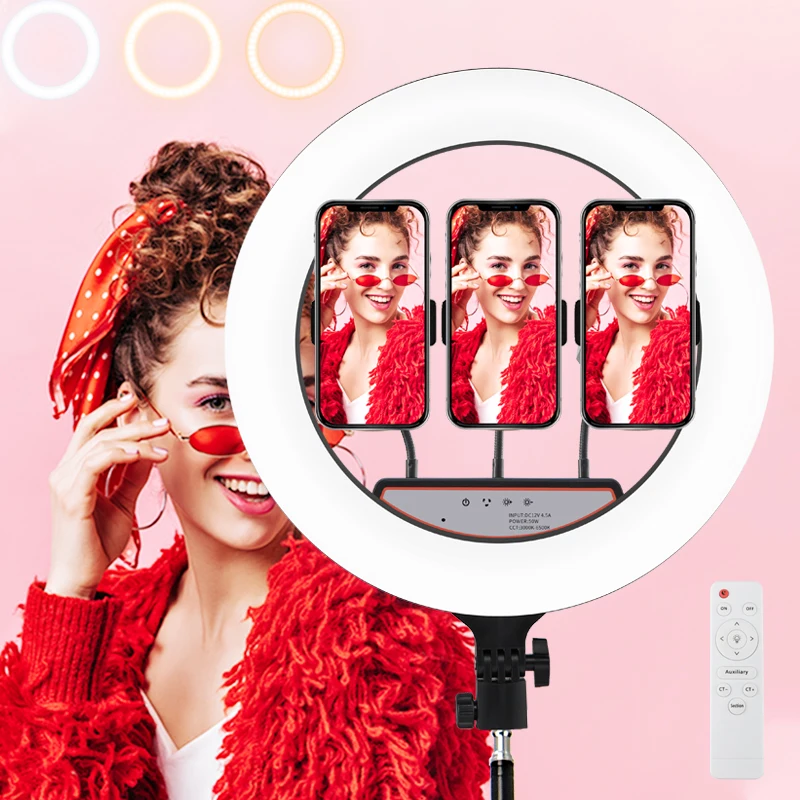 18 дюймовое светодиодное круглое кольцо заполняющее освещение со штативом led кольцо живое освещение красота фотография свет Мода led круг