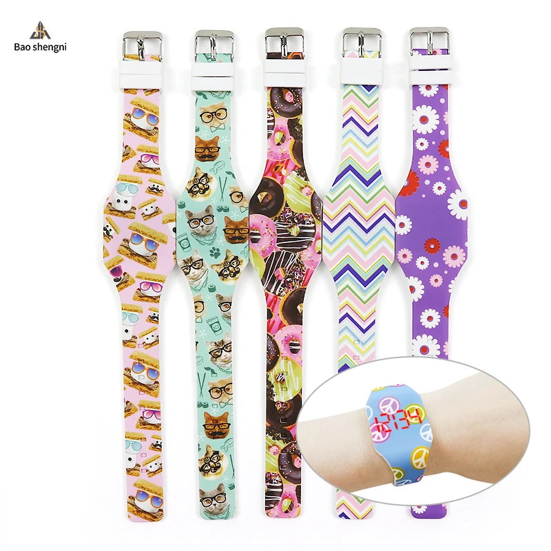 Custom Logo Colorful Favorite Gift Kids Cartoon Digital Casual Watch Children Led Electronic Wrist Bracelet Sport Watch For Kids
