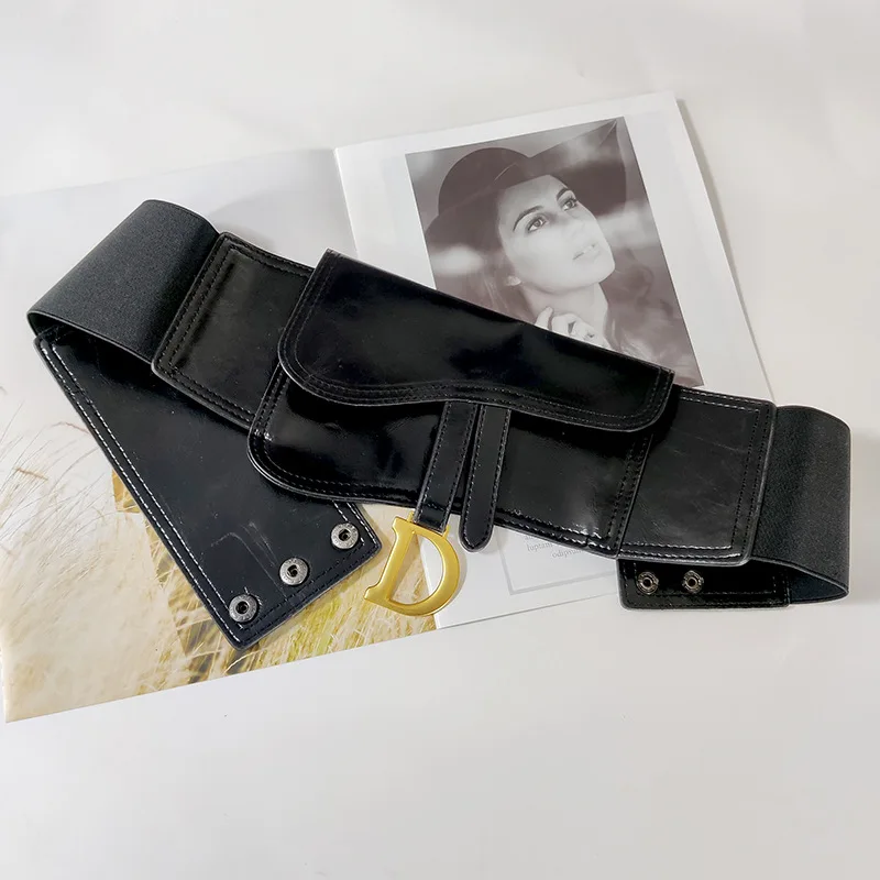 Wide Elastic Black Corset Belt Plus Size Designer Belts For Women Big Waistband Luxury Stretch Cummerbunds Slimming