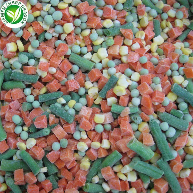 IQF Frozen Chopped Mixed Raw Vegetables Packet with Broccoli Cauliflower Carrots Peas Corn Bag of Veggies Asian Winter Blend