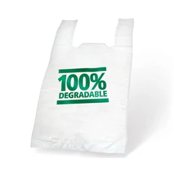 Factory Custom Logo 100% Biodegradable Compost Pla+Pbat+Corns Supermarket Die-Cut T-shirt Vest handle Shopping takeaway Bag