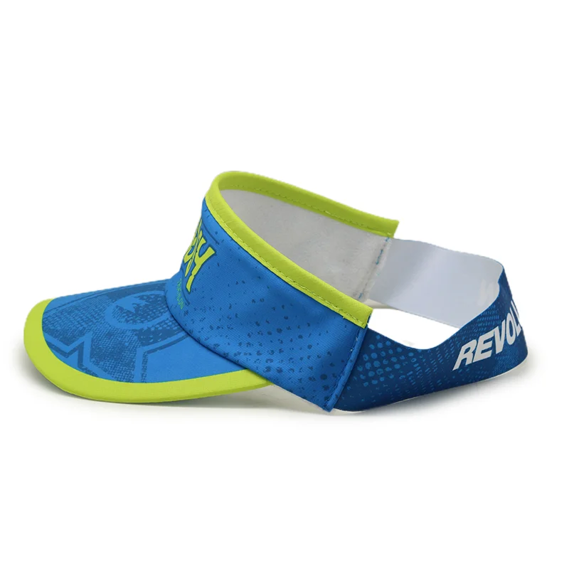 customized print logo adjustable elastic cord back sublimated sport sun visor cap hat