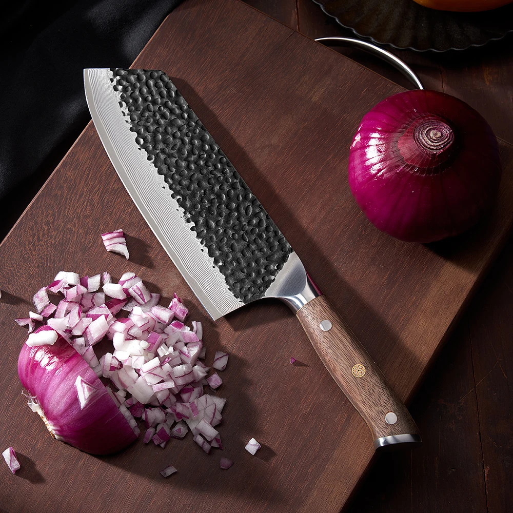 Innovative black smith forge Chinese cleaver cooking chopper cleaver vegetable meat knife kitchen knives