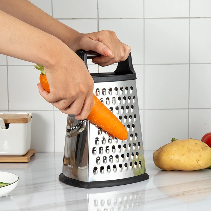 Box Grater 4 Sides Multi-purpose Stainless Steel Household Vegetable Cheese Box Grater