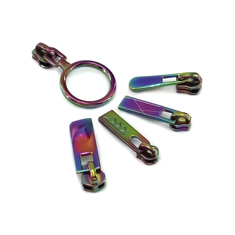 Пользовательский 3 #5 #8 # высококачественный нейлоновый металлический вытяжной наконечник для багажа Модный Цветной Съемник на молнии 3m слайдер