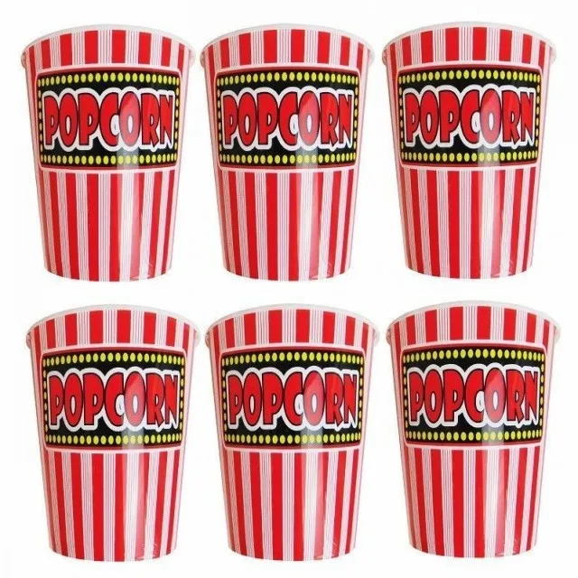 Popcorn Bucket Plastic 3D Custom Logo Printed Paper Popcorn Cup Bucket