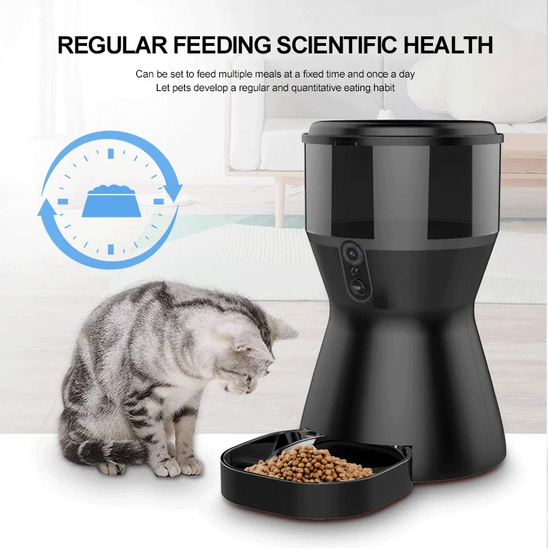 4L Smart Timer Wifi Camera Voice Interaction Automatic Pet Feeder Machine Intelligent Timer Pet Feeder Automatic With Camera