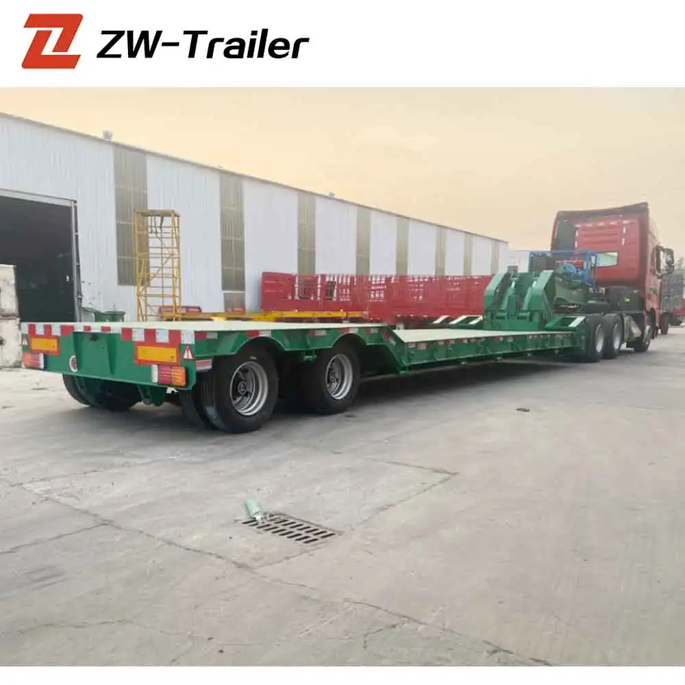 ZW Trailer 2 Axle Detachable Gooseneck Lowboy Lowbed Semi Trailer for Cote dIvoire