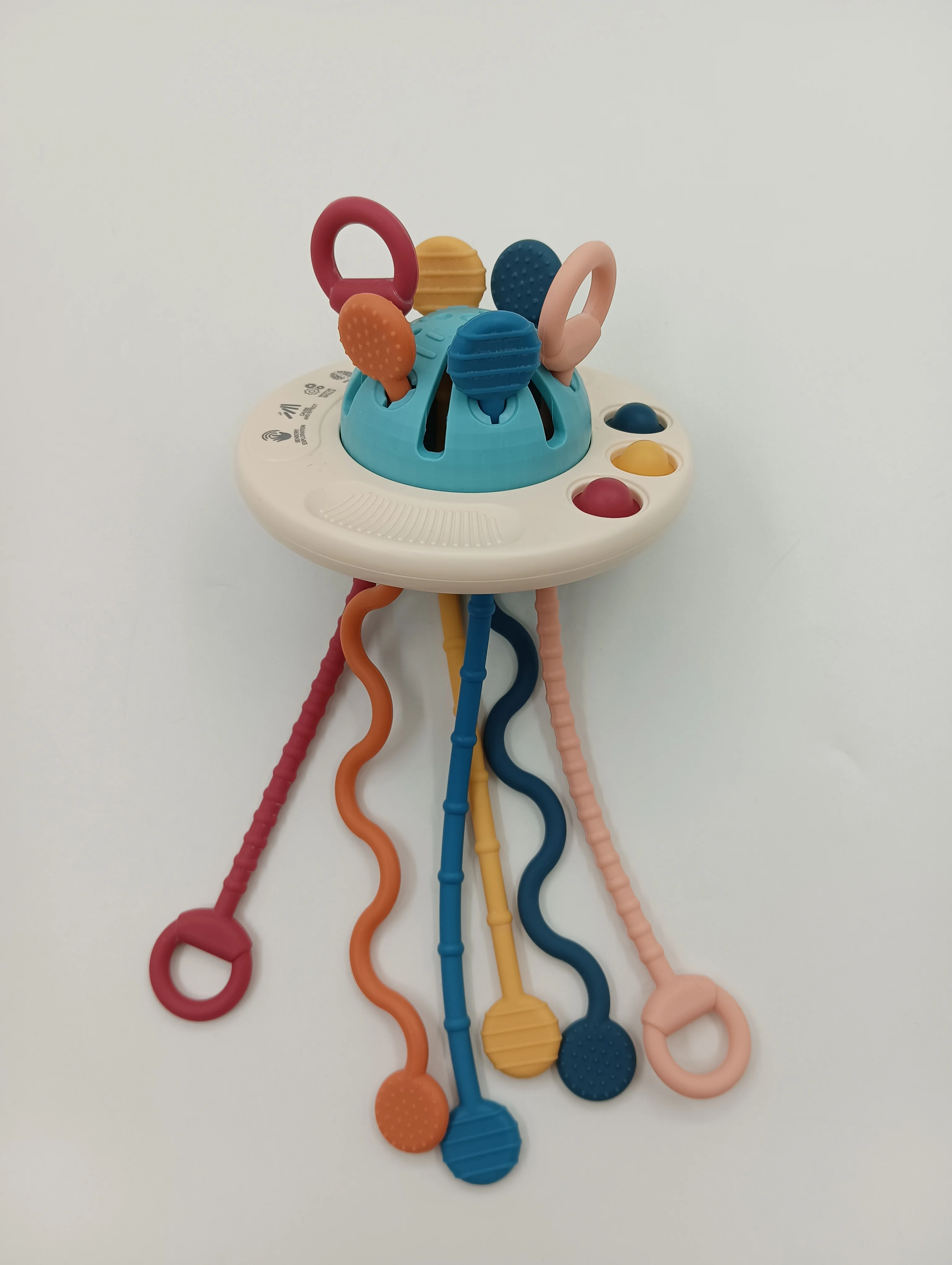 UFO Baby Sensory Toys Montessori Pull String Toy Baby Interactive Ball String Activity Sensory Toys for Kids Funny Puller