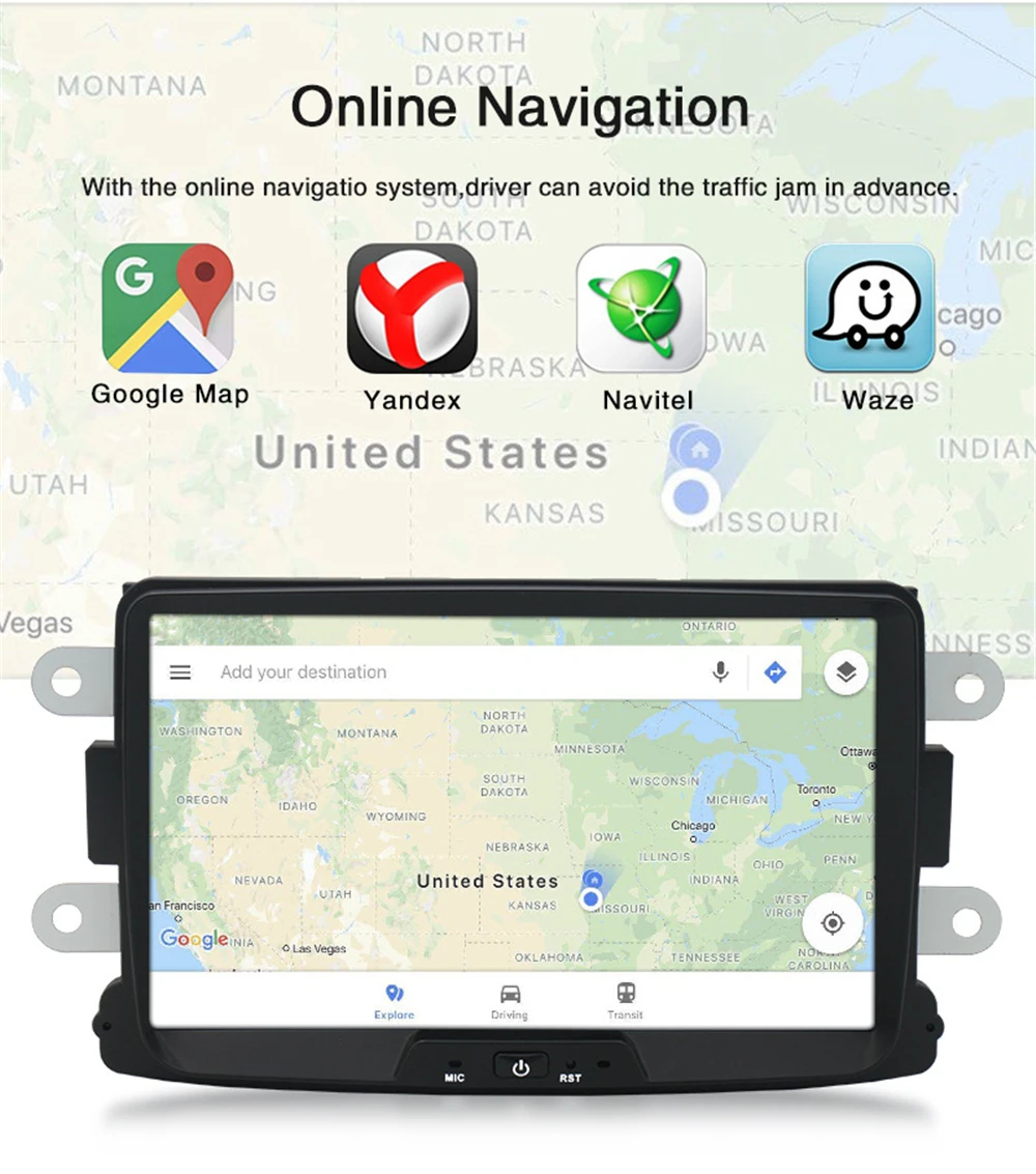2 Din AndroidCar Radio For Renault Dacia Logan Duster Stereo GPS Navigation Wifi USB Autoradio Head Unit Player Car Video