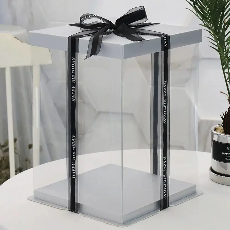 Transparent Cake Box Custom Gift Food Grade Plastic Cake Box Packaging Clear Mini Cake Box