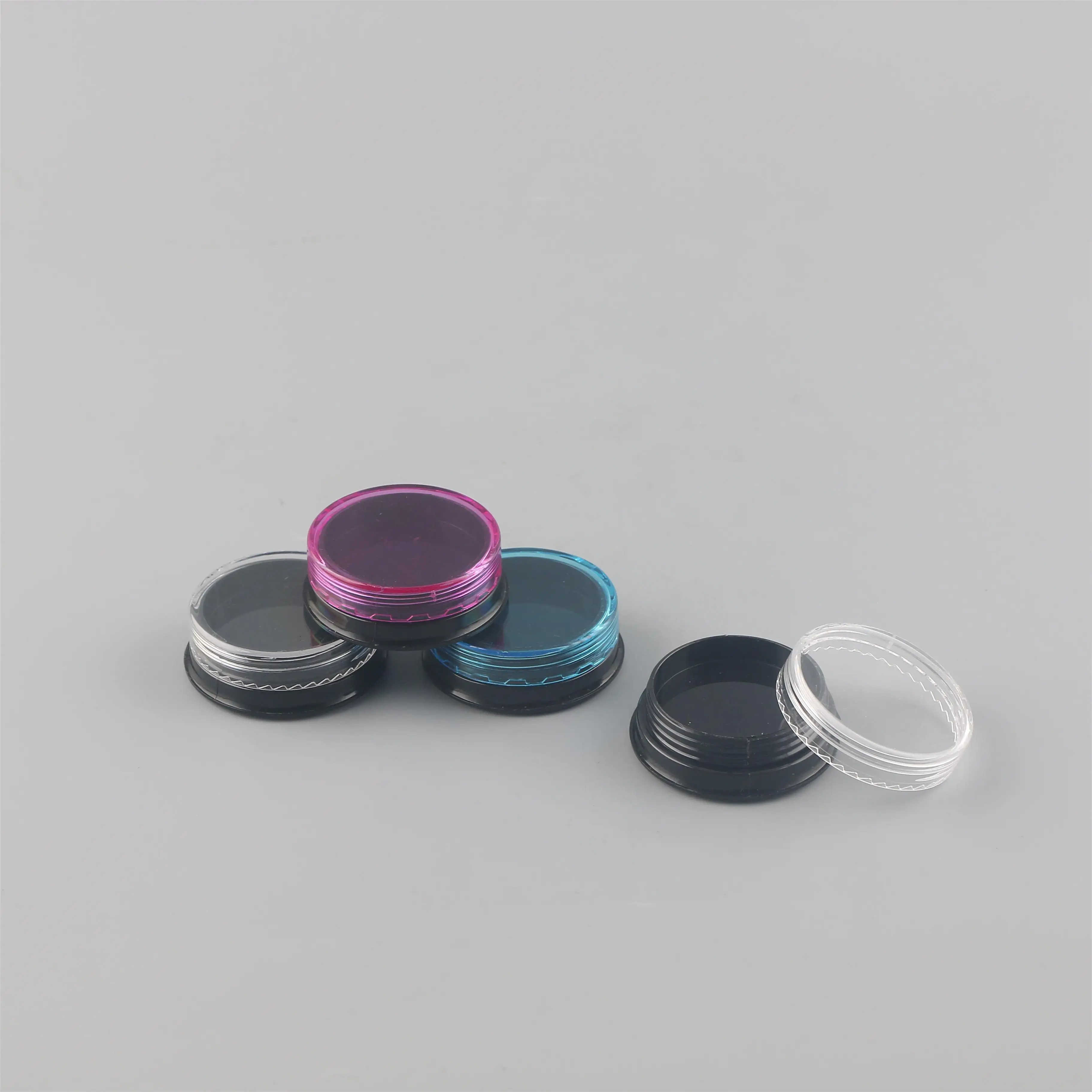 Hot sale cheap 3 ml glitter eye shadow bottle empty powder jar  cosmetic nail glitter jar with lid