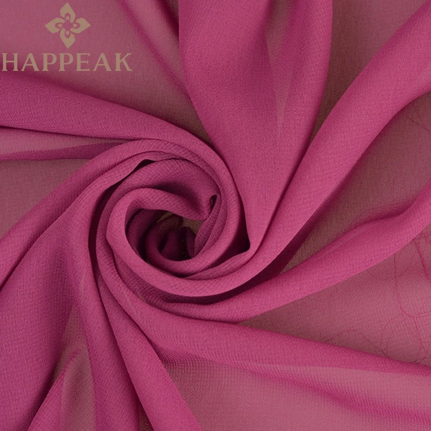 Оптовая продажа, ткань из креп-шифона, мягкая прозрачная плиссированная шифоновая ткань из Жоржетта для платьев