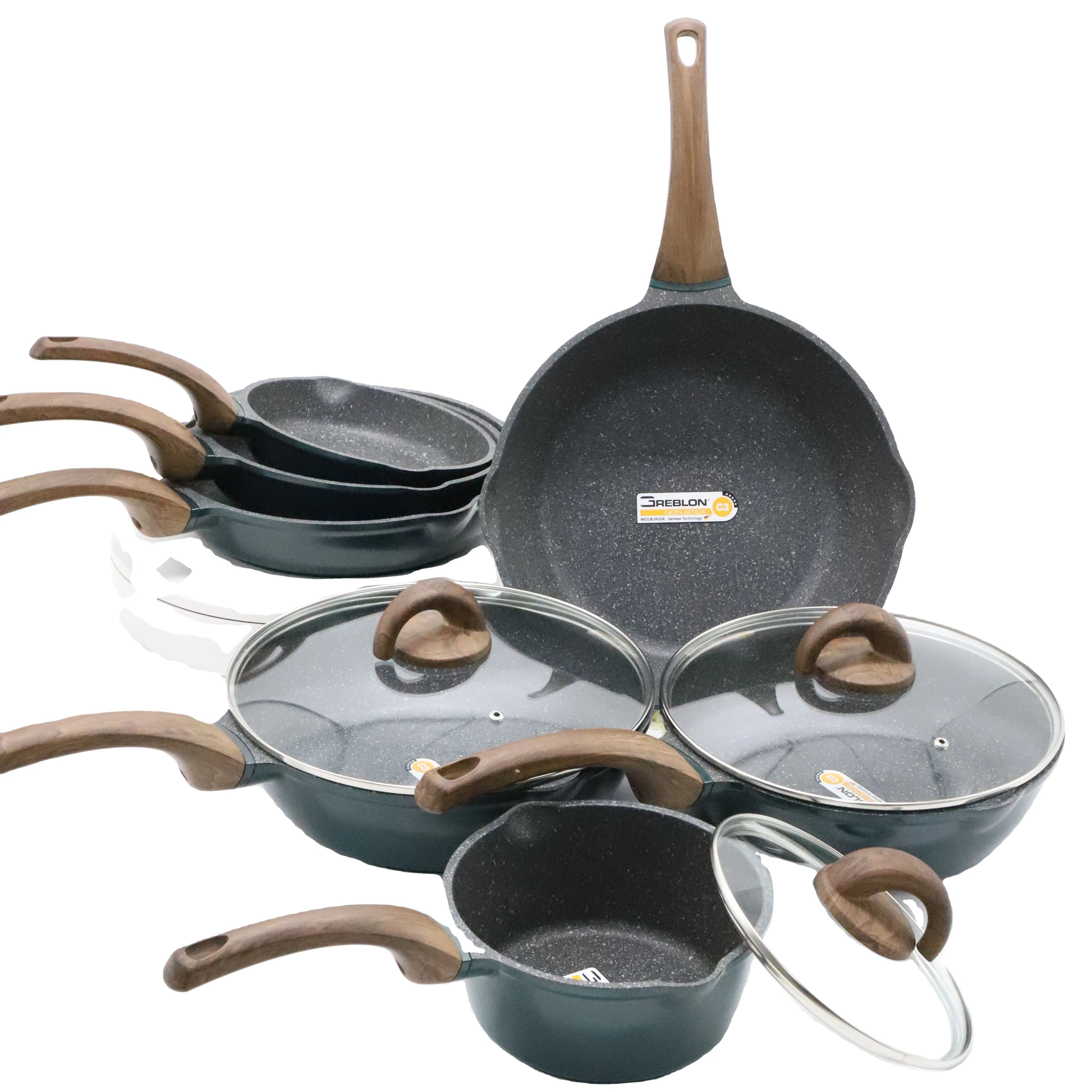 Cast aluminium double sided fry pan