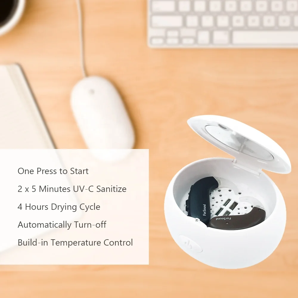 Electronic hearing aid dryer with timer hearing aid dryer