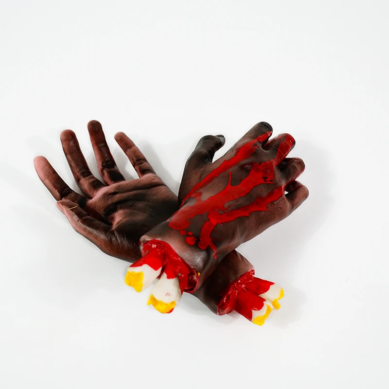 Realistic  Burnt Scary Party  Festive Halloween Corpse Severed Life Size Hands  Haunted House  Body Parts For Decoration