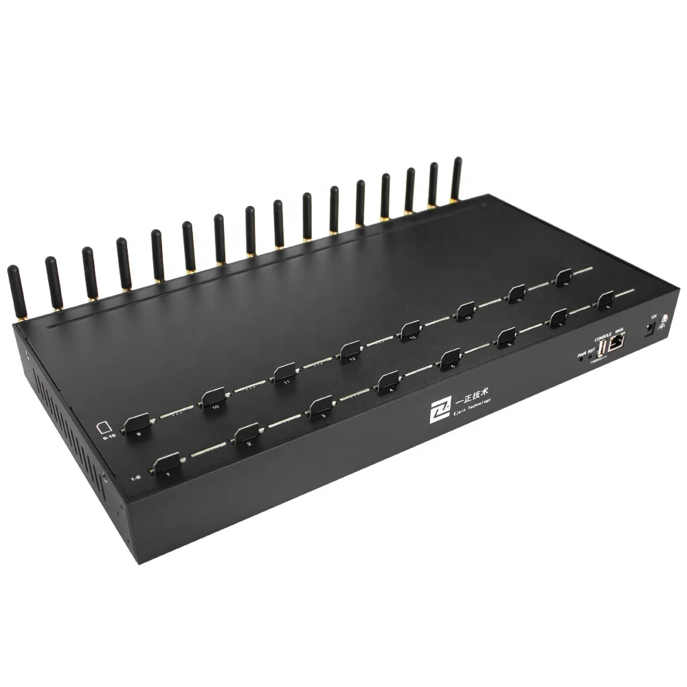 multi sim support call and sms modem 16 port 16 sim slots bulk sms and voice modem  voip  gsm wcdma  gateway
