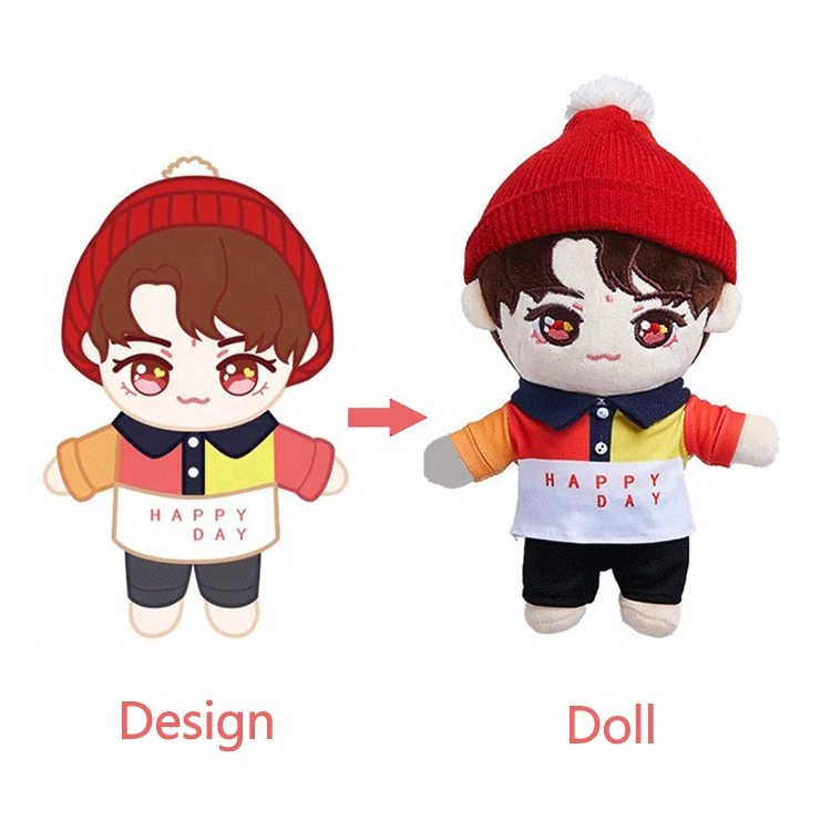 OEM ODM Most Popular Game Character Anime Character Figure Korean Star Doll Custom Plush Toys and Dolls for Original Artists