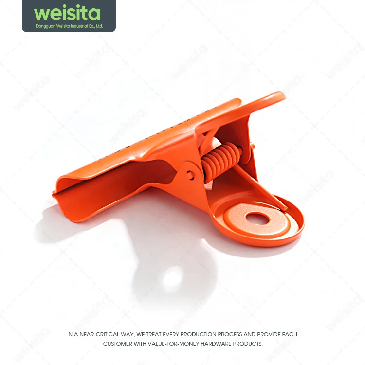 Factory Direct 50 mm Metal Colorful Orange Paper Clip Custom Logo Office Ticket File Clip Air-tight Bulldog Clip