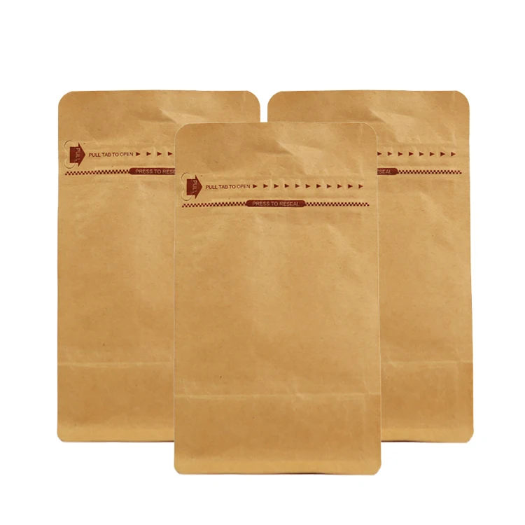 Custom Logo Packaging Bottom Side Bag Coffee Packaging Bag coffee Packaging Bean Kraft Paper Pouch With Zipper