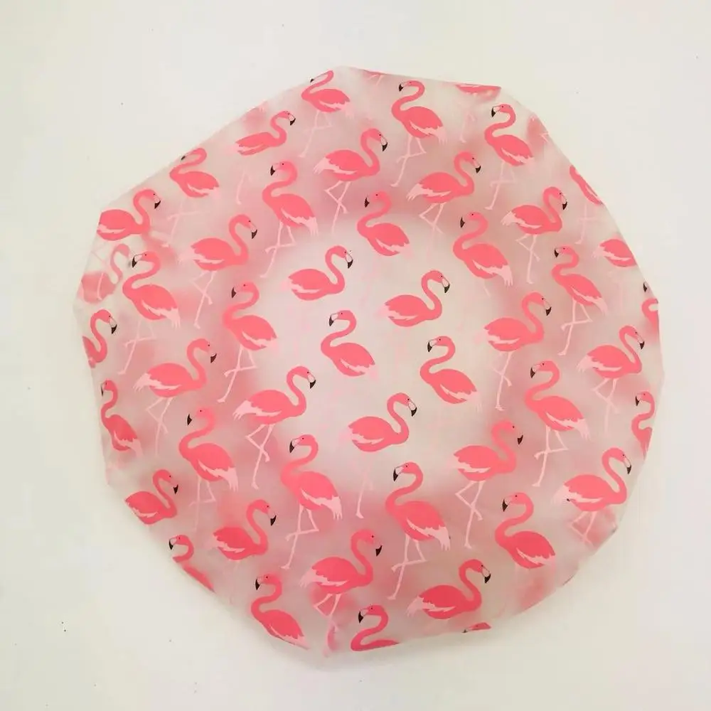 Eco-friendl customized logo fancy adjustable shower cap