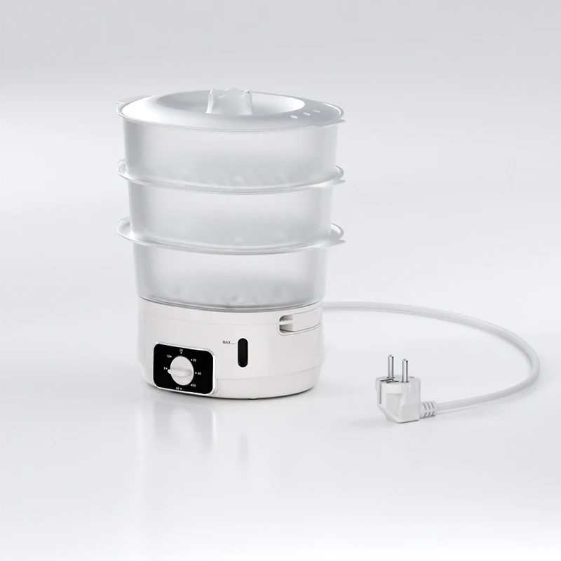 Simple and easy230 V/800 W Steamer Pot Pot Ready to Use in 0 to 60 Minutes 13 Litre Capacity 3-layer Food Steamer