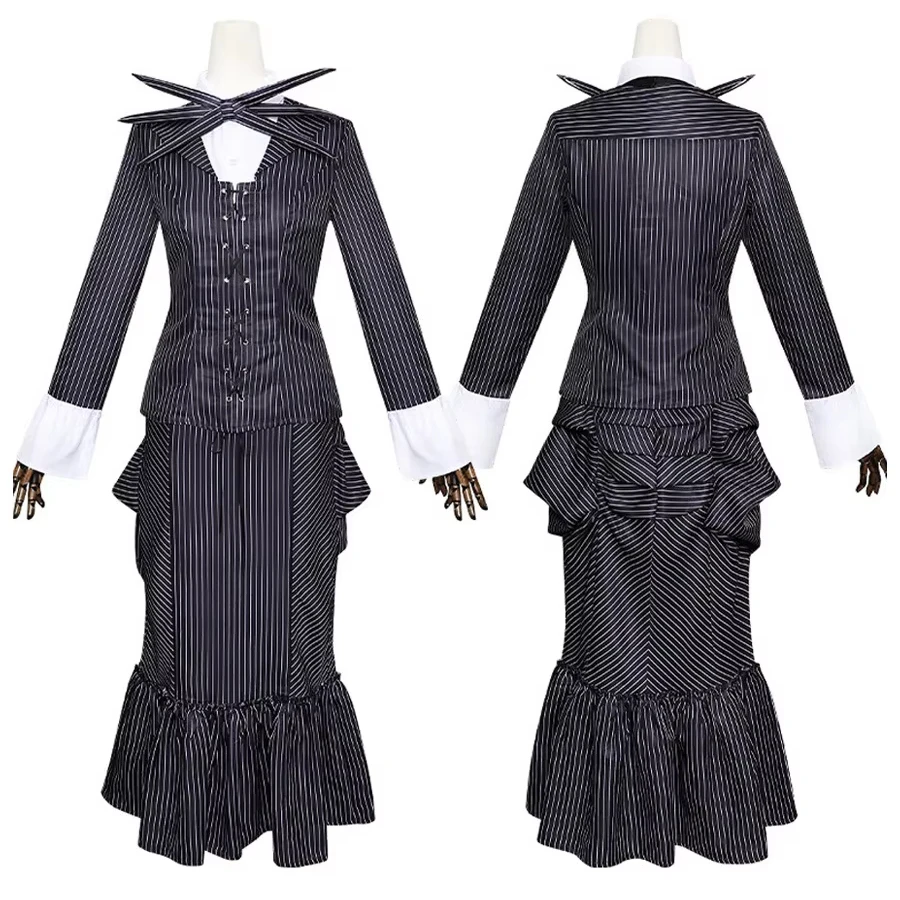 Halloween Jack Skeleton Costume Men Women Cosplay Masks Featuring Frightening King Animal Ghost Suit Cloak Pants Jumpsuit