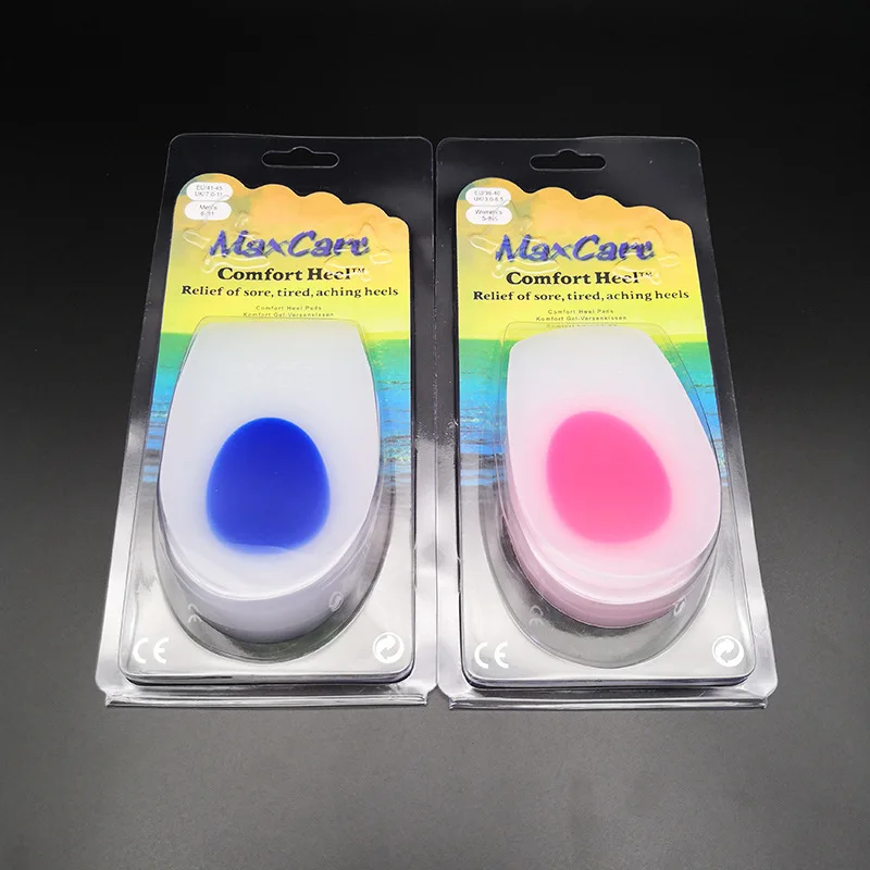 100% Silicone Gel  Foot Heel Pad Pain Relief Heel Protector Heel Cushion for Plantar Fasciitis