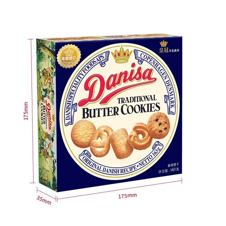 163g Wholesale Customized Royal Danish Style butter cookies in Tins cream biscuits