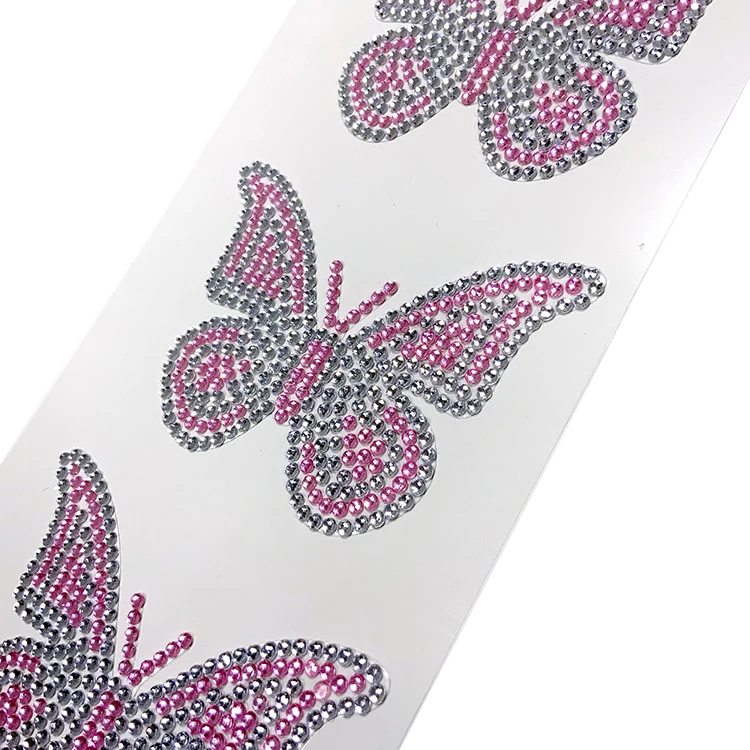 Butterfly Acrylic Diamond Crystal Bling Decorative Girl Woman Butterfly Stickers With Colors Available