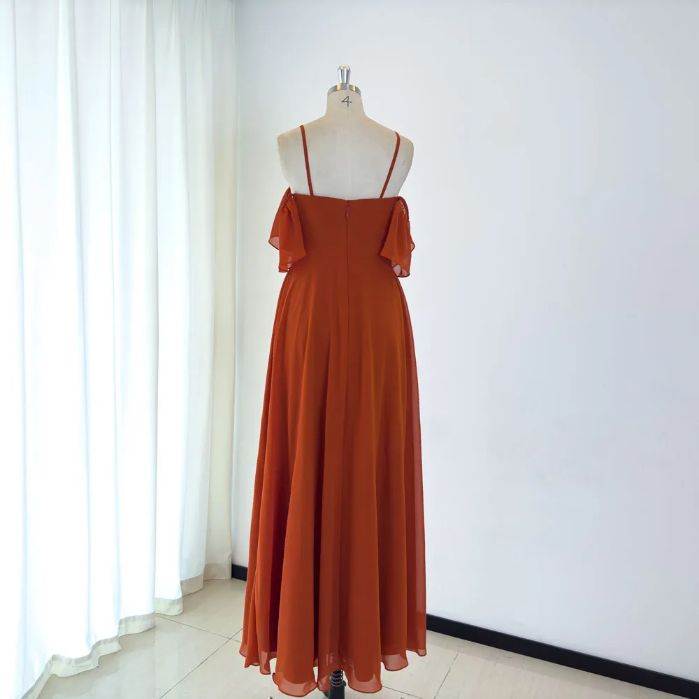 TEENYEE Elegant A-Line Bridesmaid Dresses Off Shoulder Neck Maid of Honor Gowns Wedding Guest Evening Prom Wear