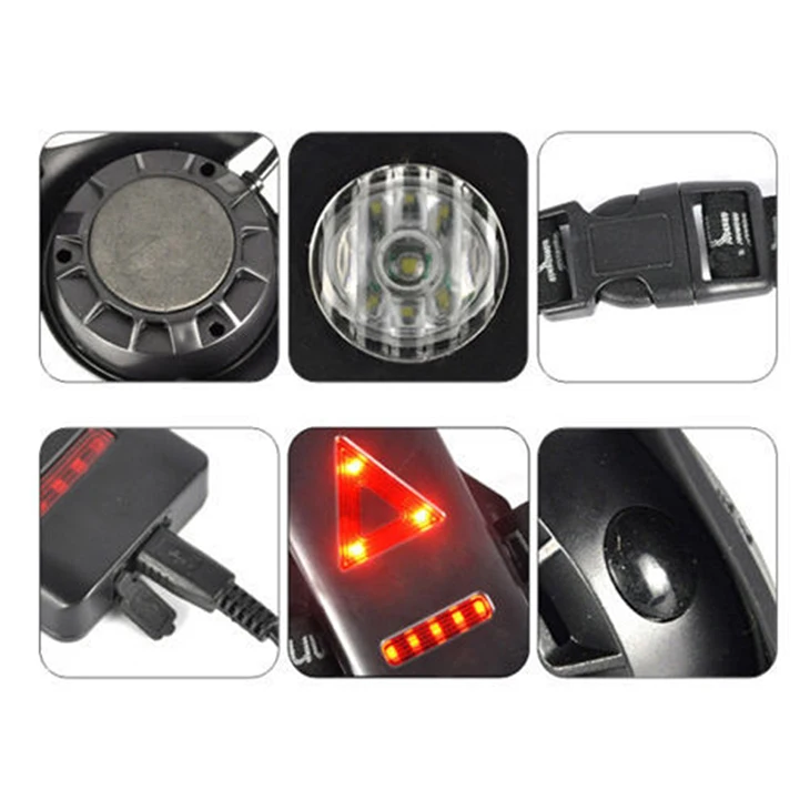 New 8 Red and 1 White Light Hunting Safety USB Charging Jogging Led Chest Strap Running Lights for Runners