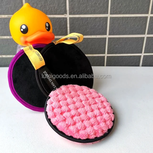 LUMI Customized LOGO large size pink round makeup remover cotton pads