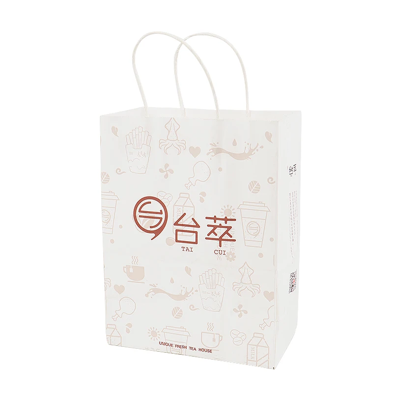 Custom fashion your own logo print bags paper wholesale kraft paper bag