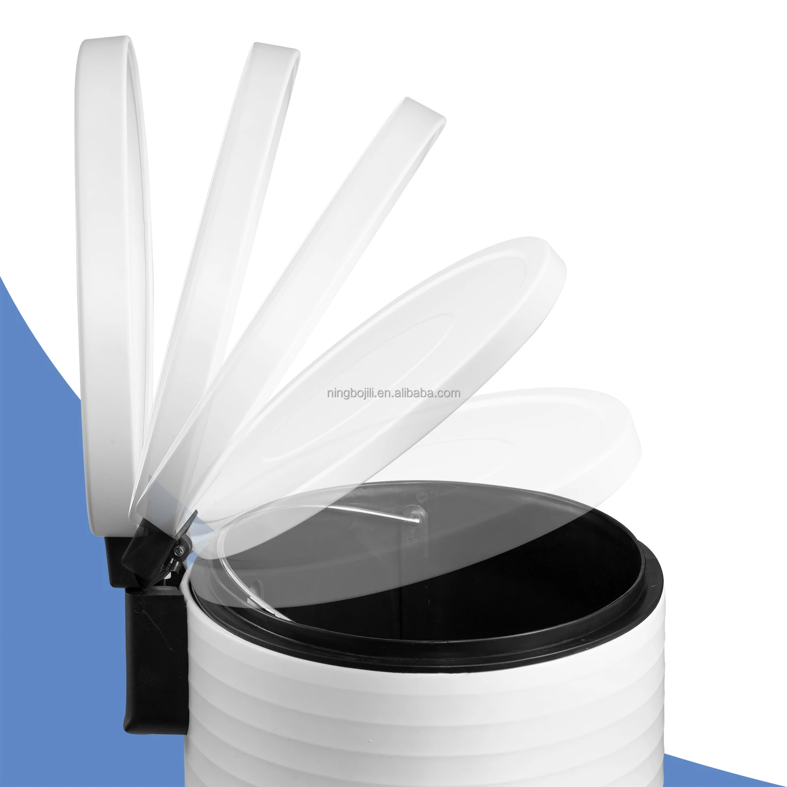 JILI 12L Easy to Install Spraying White Trash Can Fully Enclosed Design 24 Hour Odor Isolation Dustbin for Home Office Kitchen