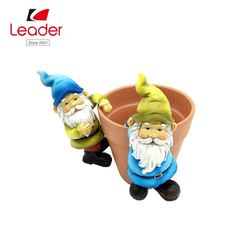 Decorative Animal Ornaments Resin Hanging Climbing Gnomes Polyresin Gnome Flower Pot Hanger