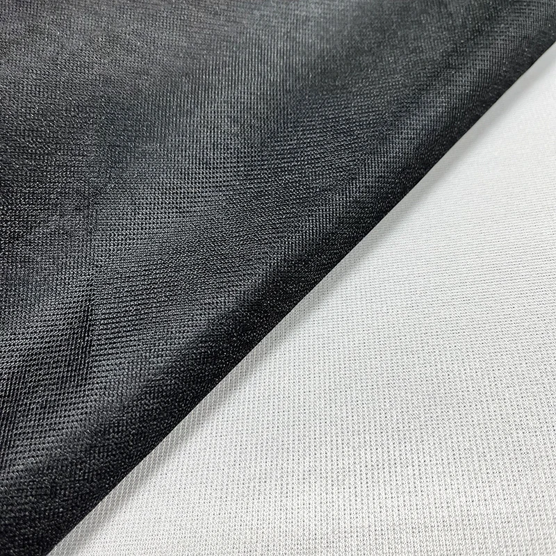 Polyester 60 inch 45gsm white or black  Elastic Woven Circular Knitted Interlining for Sportswear Interlinings & Linings PES/PA
