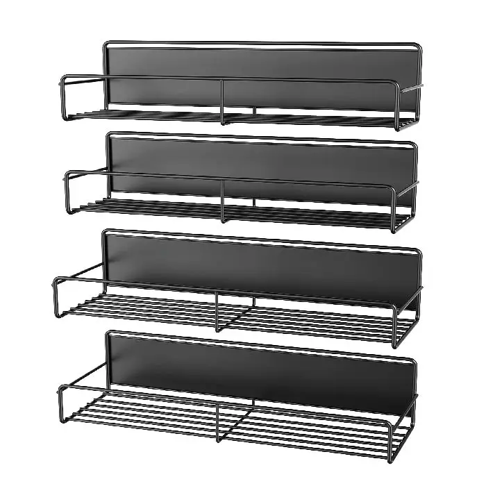 Magnetic Spice Rack Organizer for Refrigerator and Microwave Oven Metal Fridge Shelf