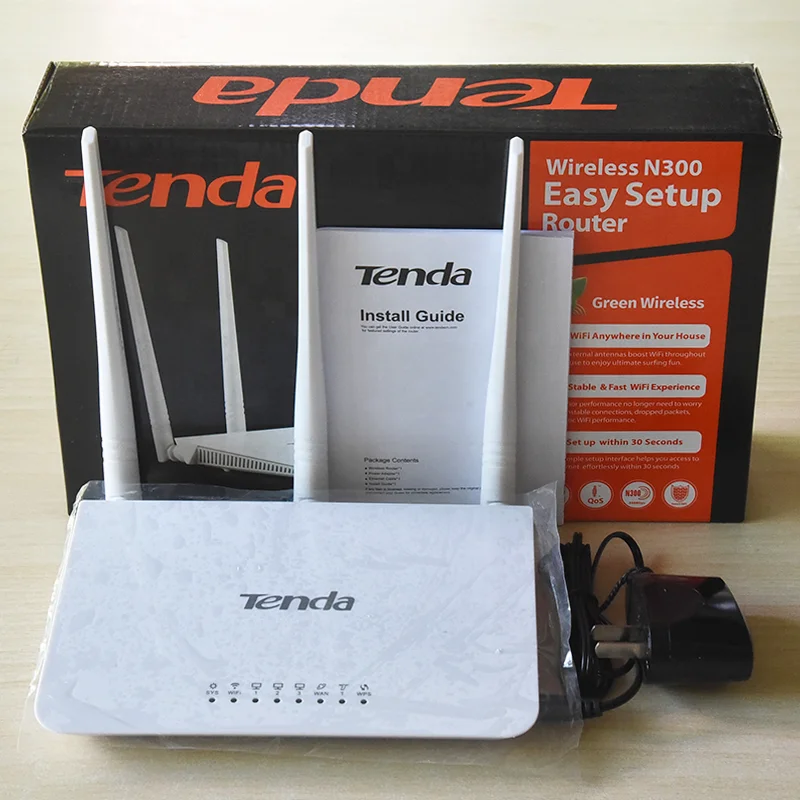 English Tenda Router F3 Home wireless routers 5dBi External Antenna tenda wifi router 300mbps  Tenda F3