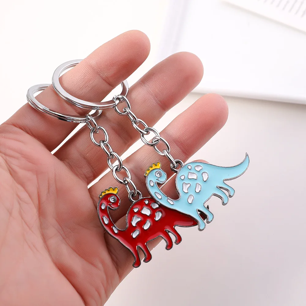 Personalized Custom Pendant Metal Keychain Engraved Metal Keyring Cartoon Dinosaur Zinc Alloy Metal Crafts Key Chain
