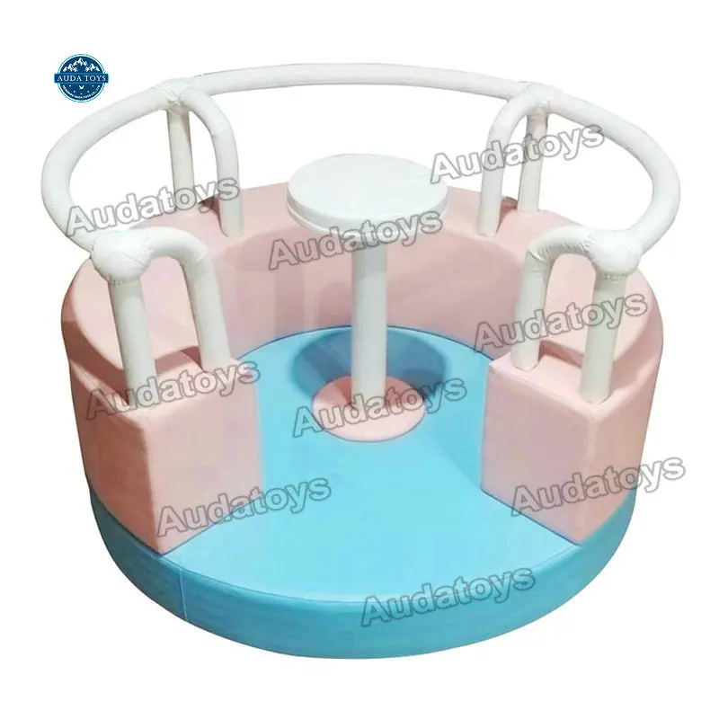 Commercial Pastel Kids Indoor Playground Soft Play Merry Go Round Rental