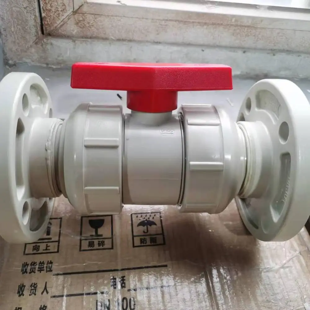 PPH  Three way flange  BALL  VALVE
