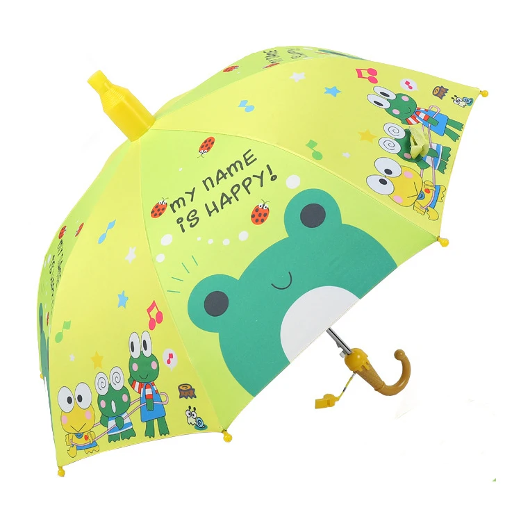Wholesale cartoon animal designs custom kid umbrella with black uv coated
