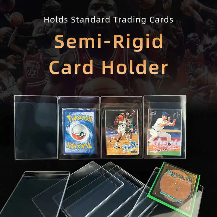 Customized Archivalpro Wholesale pack 50 Super Clear Plastic Pvc Standard Custom Logo Trading Card Semi Rigid Card Holders