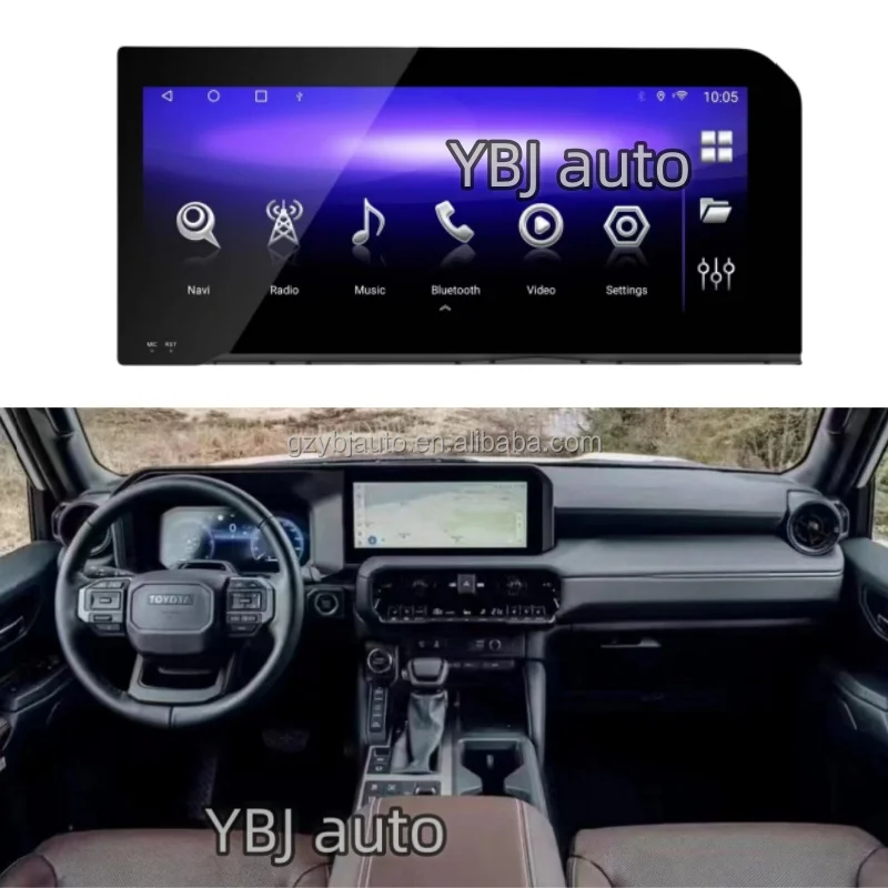 YBJ car part 12.3 inches Android Radio For Prado LC250 Low end Upgrade To High end 2024 Multimedia Player Carplay GPS DVD Screen